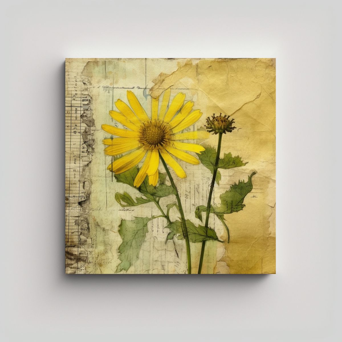 GENERICO - Dibujo Equilibrado De Hypochaeris Radicata En 50x50 Cm