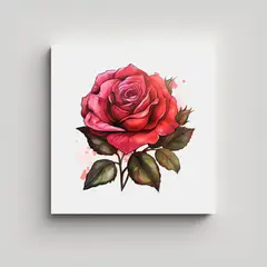 GENERICO - Ilustración Detallada De Rosa En Canva De Alta 90x90 Cm