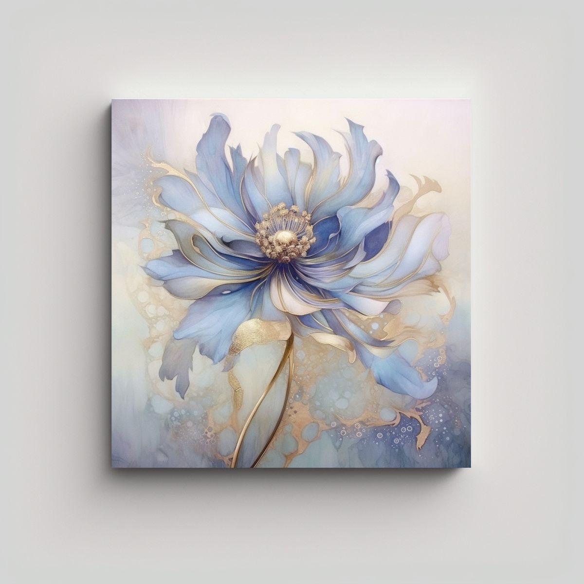 GENERICO - Cuadro Decorativo De Flor Acuarela En Tela 30x30 Cm