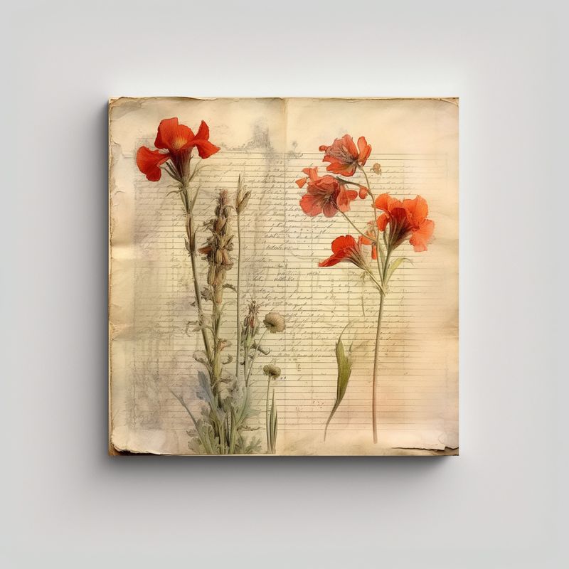 GENERICO - Creatividad Acuarela Canva Flor Silvestre En 30x30 Cm