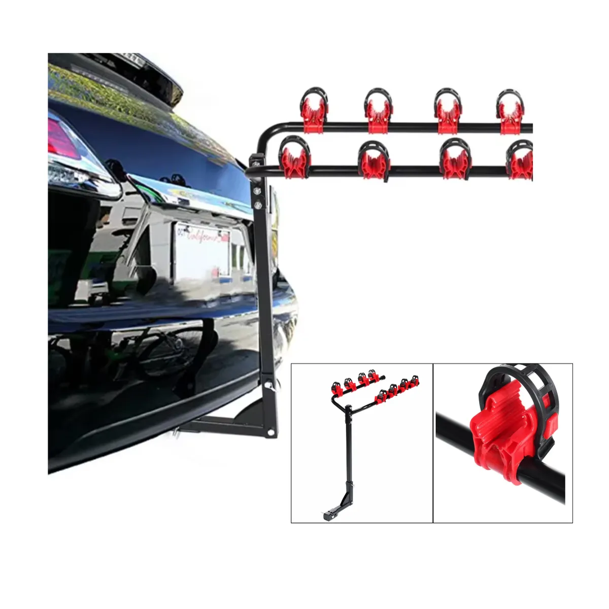 GENERICO - Porta Bicicletas Para Auto - Remolque - 4 Bicicletas