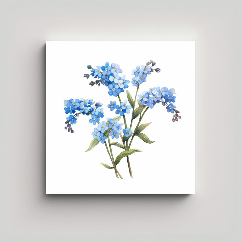 GENERICO - Cuadro Fotografía Alta Resolución De Myosotis 30x30 Cm