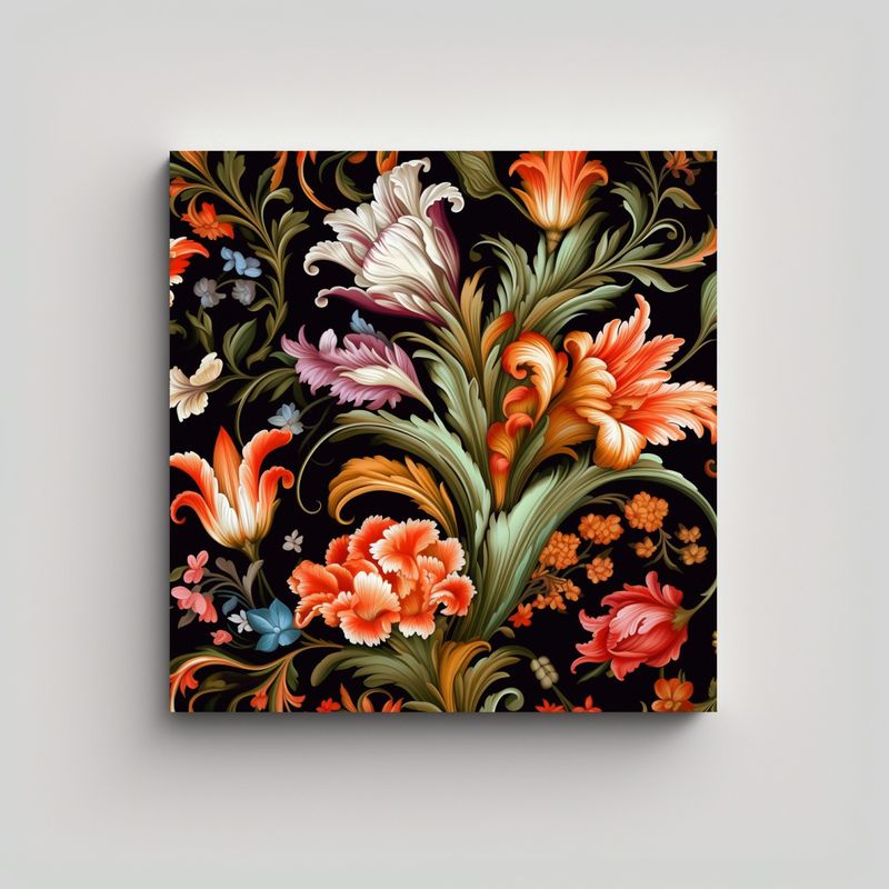 GENERICO - Composición De Arte De Pared Patrón Floral 80x80 Cm