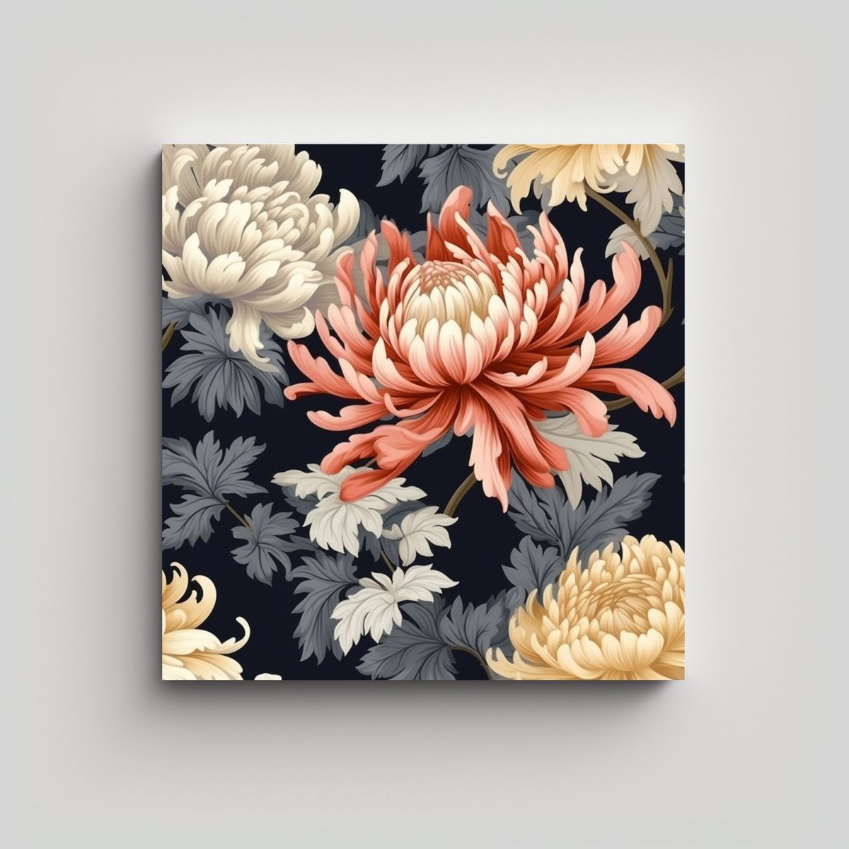 GENERICO - Arte Luminoso De Crisantemos Chinos Decoración 80x80 Cm