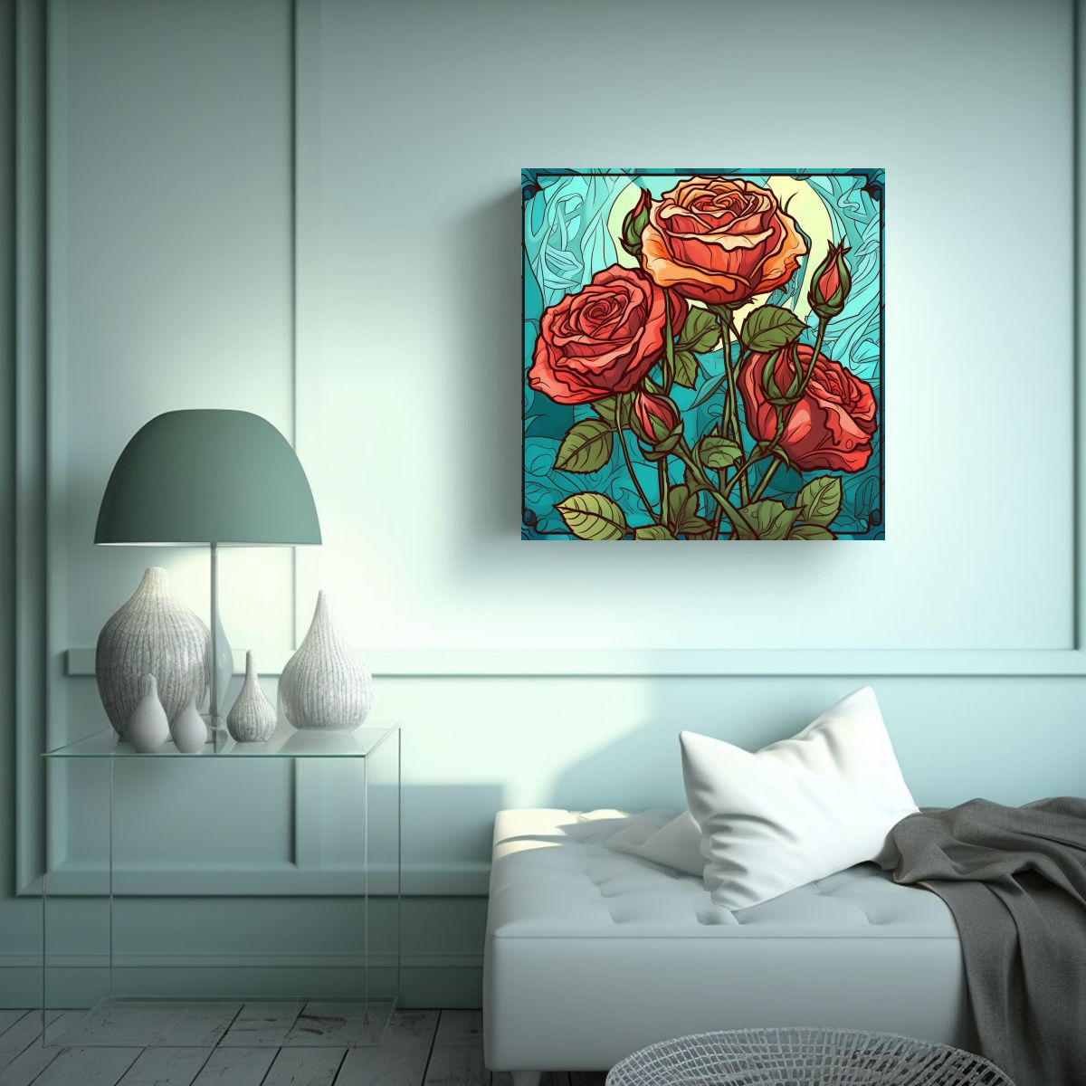 GENERICO - Cuadro Decorativo Art Nouveau Composición 30x30 Cm