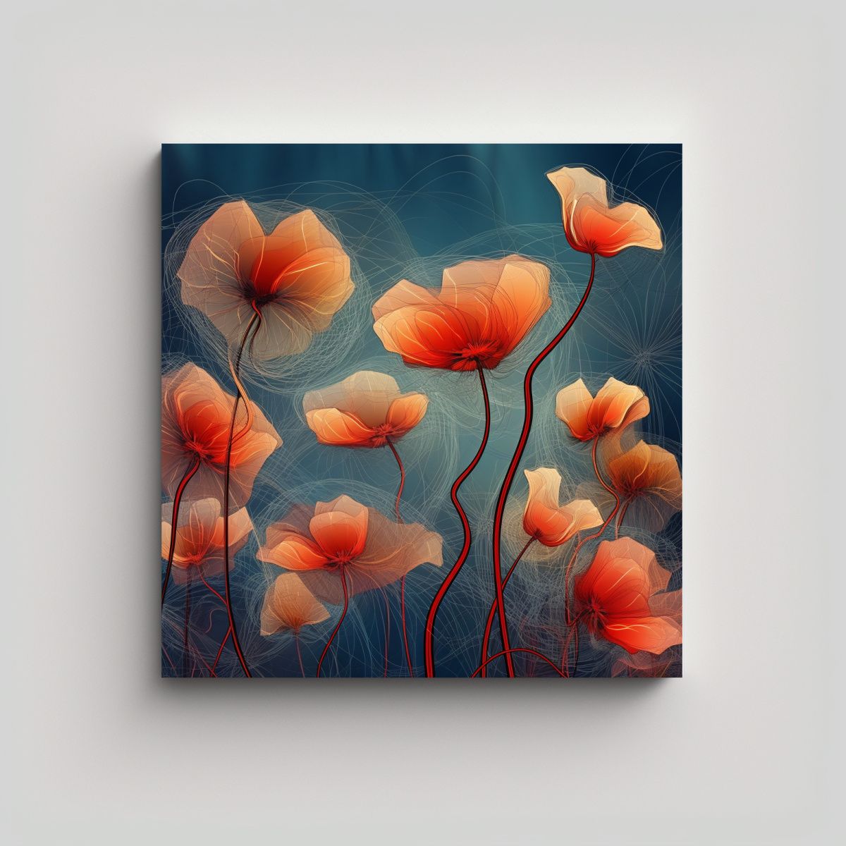 GENERICO - Cuadro Moderno En Bastidor Poder De Líneas Y 70x70 Cm