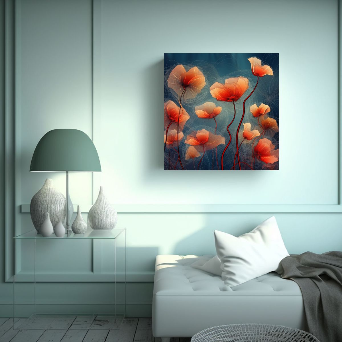 GENERICO - Cuadro Moderno En Bastidor Poder De Líneas Y 70x70 Cm