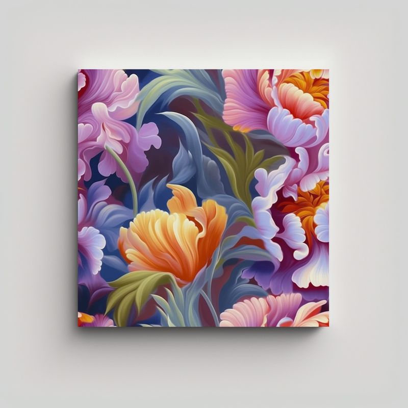 GENERICO - Cuadro De Flores Realistas Y Detalladas 90x90 Cm