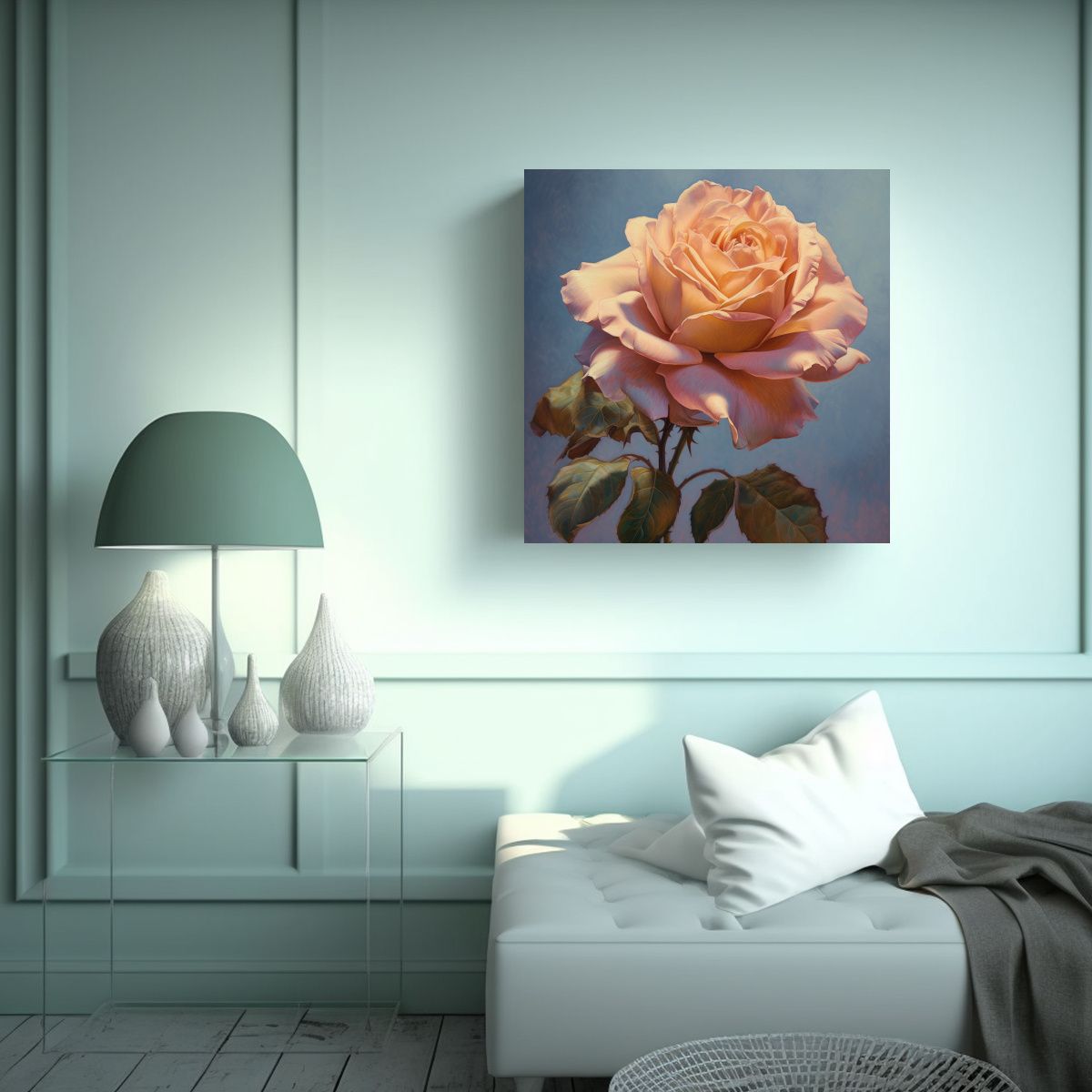 GENERICO - Cuadro Decorativo Abstracto Perspectiva Rose En 80x80 Cm