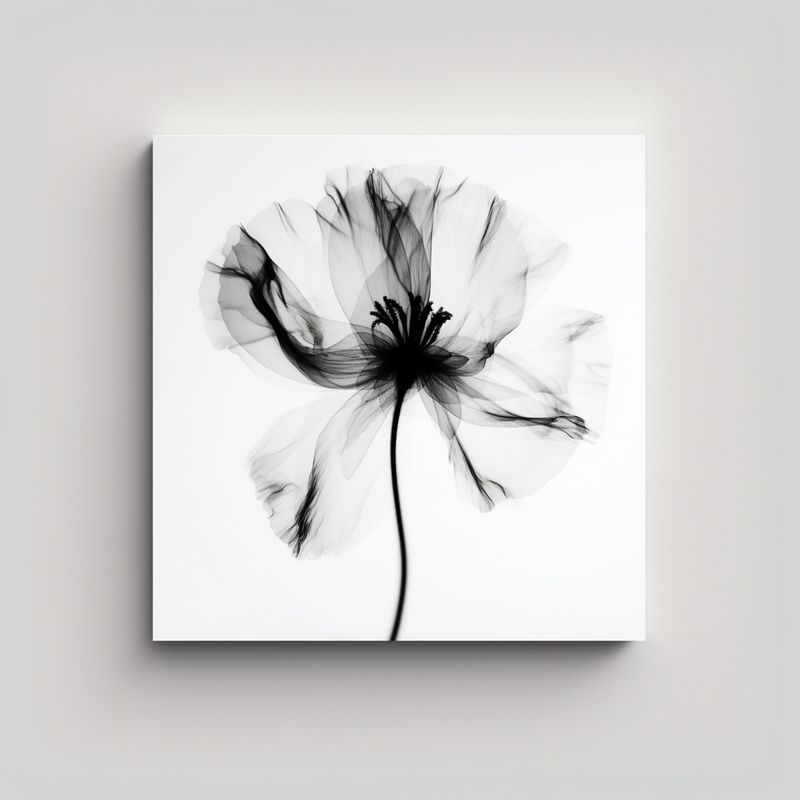 GENERICO - Cuadro De Arte Intenso Con Rayos-X De Flor Al 70x70 Cm