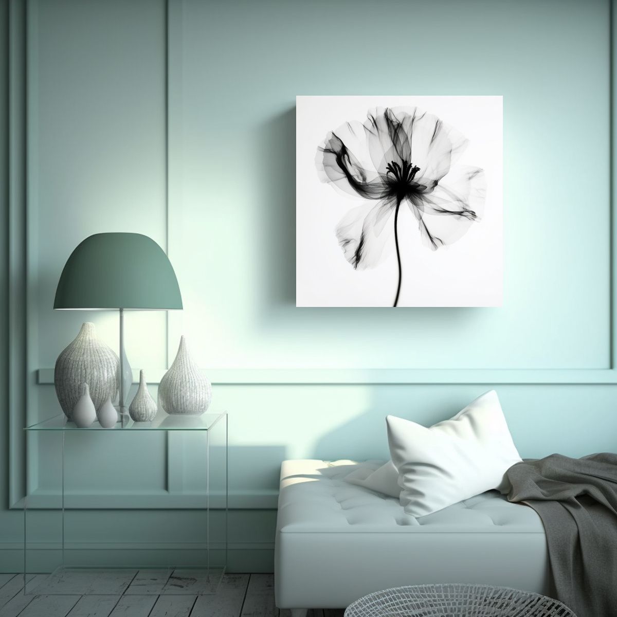 GENERICO - Cuadro De Arte Intenso Con Rayos-X De Flor Al 60x60 Cm