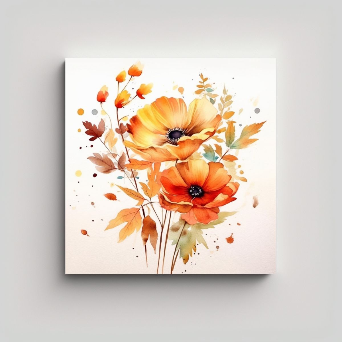 GENERICO - Lienzo Creativo De Otoño Con Finas Líneas Y 80x80 Cm