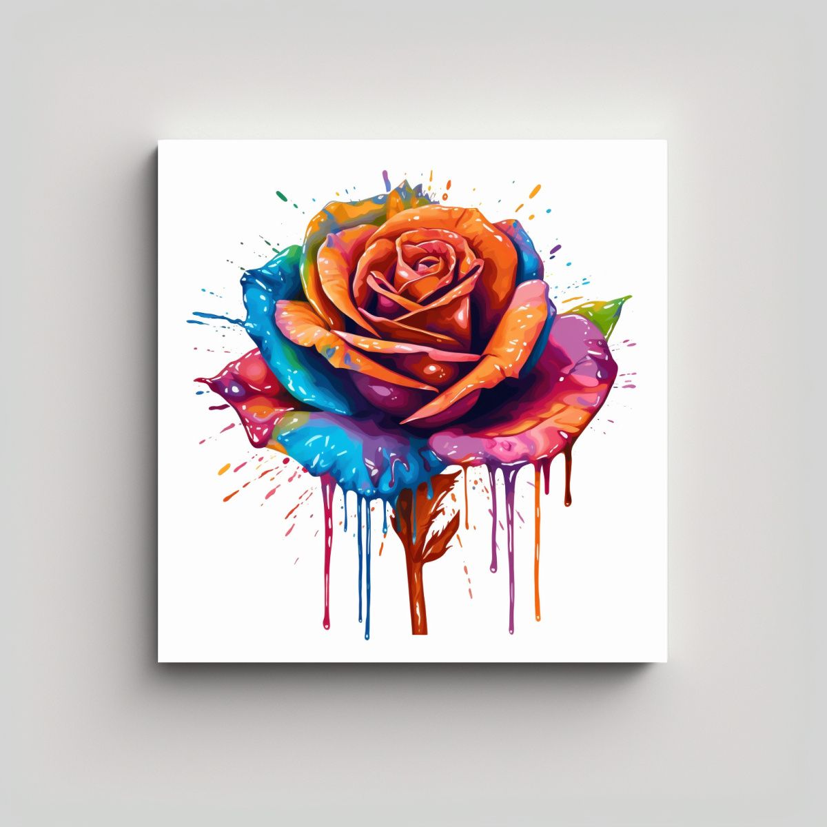 GENERICO - Cuadro De Rosa Colorida Composición Armoniosa 90x90 Cm