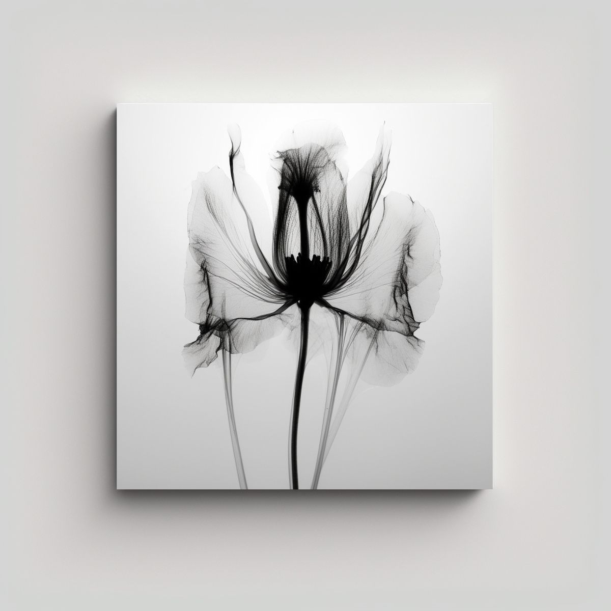 GENERICO - Cuadro Acuarela Cultural Y Rayos X De Flor En 70x70 Cm