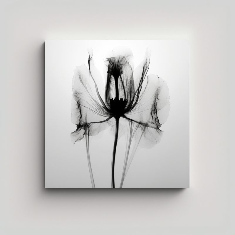 GENERICO - Cuadro Acuarela Cultural Y Rayos X De Flor En 30x30 Cm
