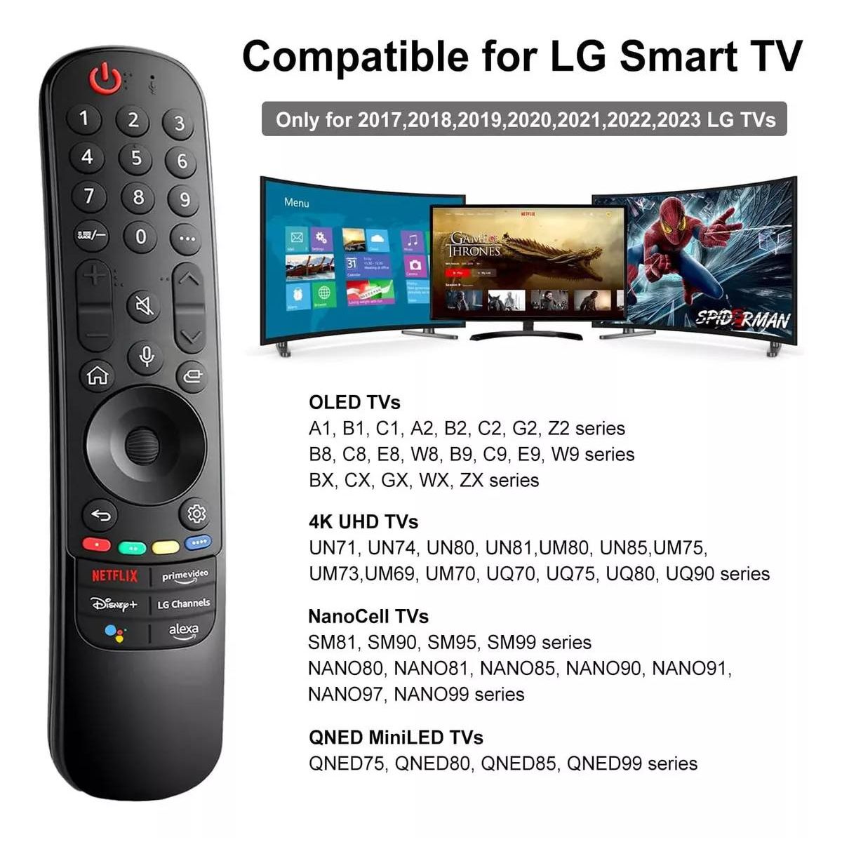 GENERICO - Control remoto compatible con LG Disney Netflix Google Assistant