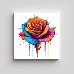 GENERICO - Cuadro De Rosa Colorida Composición Armoniosa 30x30 Cm