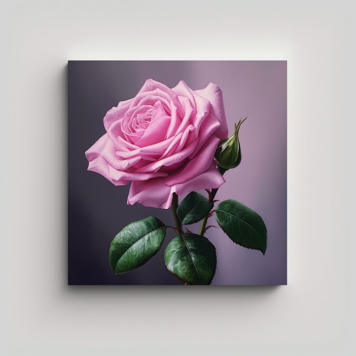 GENERICO - Cuadro Contraste Intenso De Rosa Fotorealista 70x70 Cm