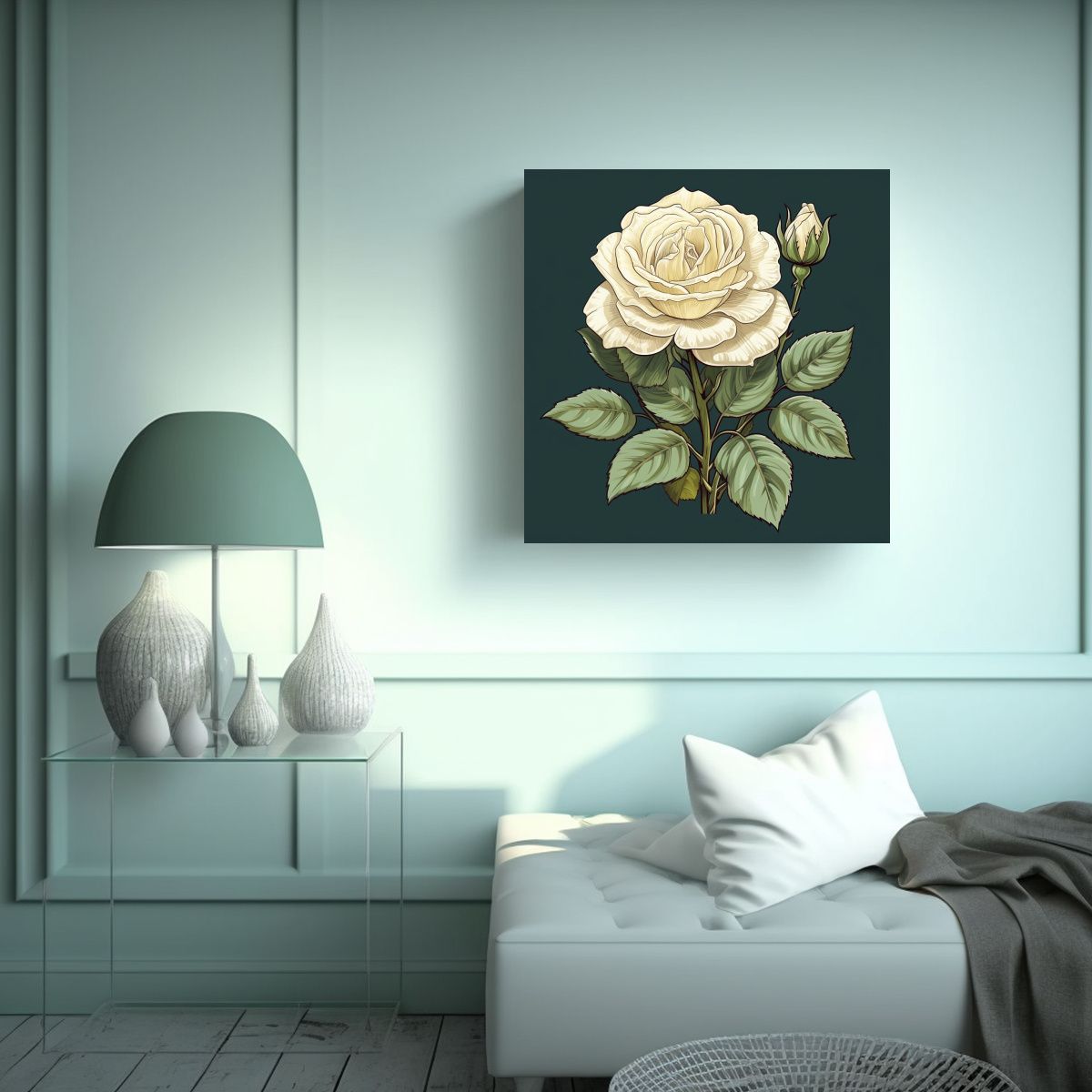 GENERICO - Cuadro Decorativo Rosa Sana En Reflejo De Tonos 40x40 Cm