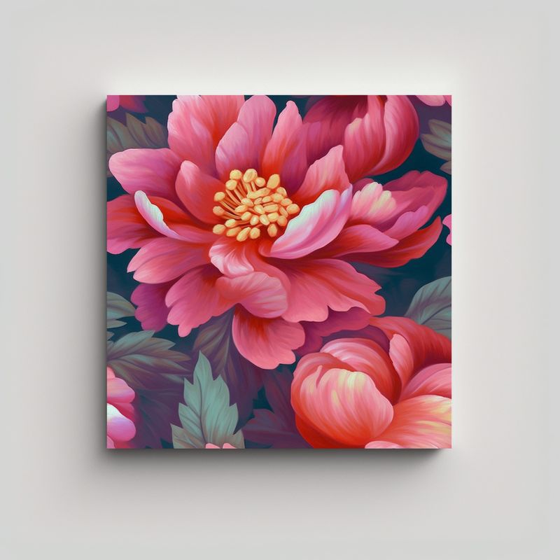 GENERICO - Arte Creativa De Flores Intrincadas Cuadro De 30x30 Cm