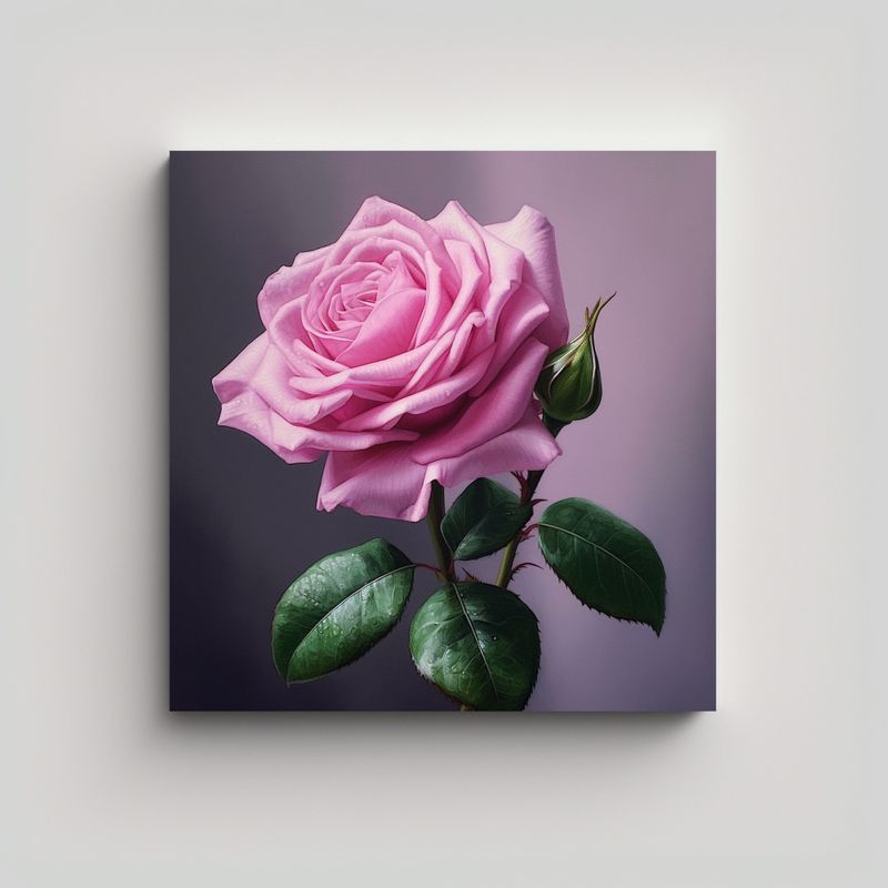 GENERICO - Cuadro Contraste Intenso De Rosa Fotorealista 30x30 Cm