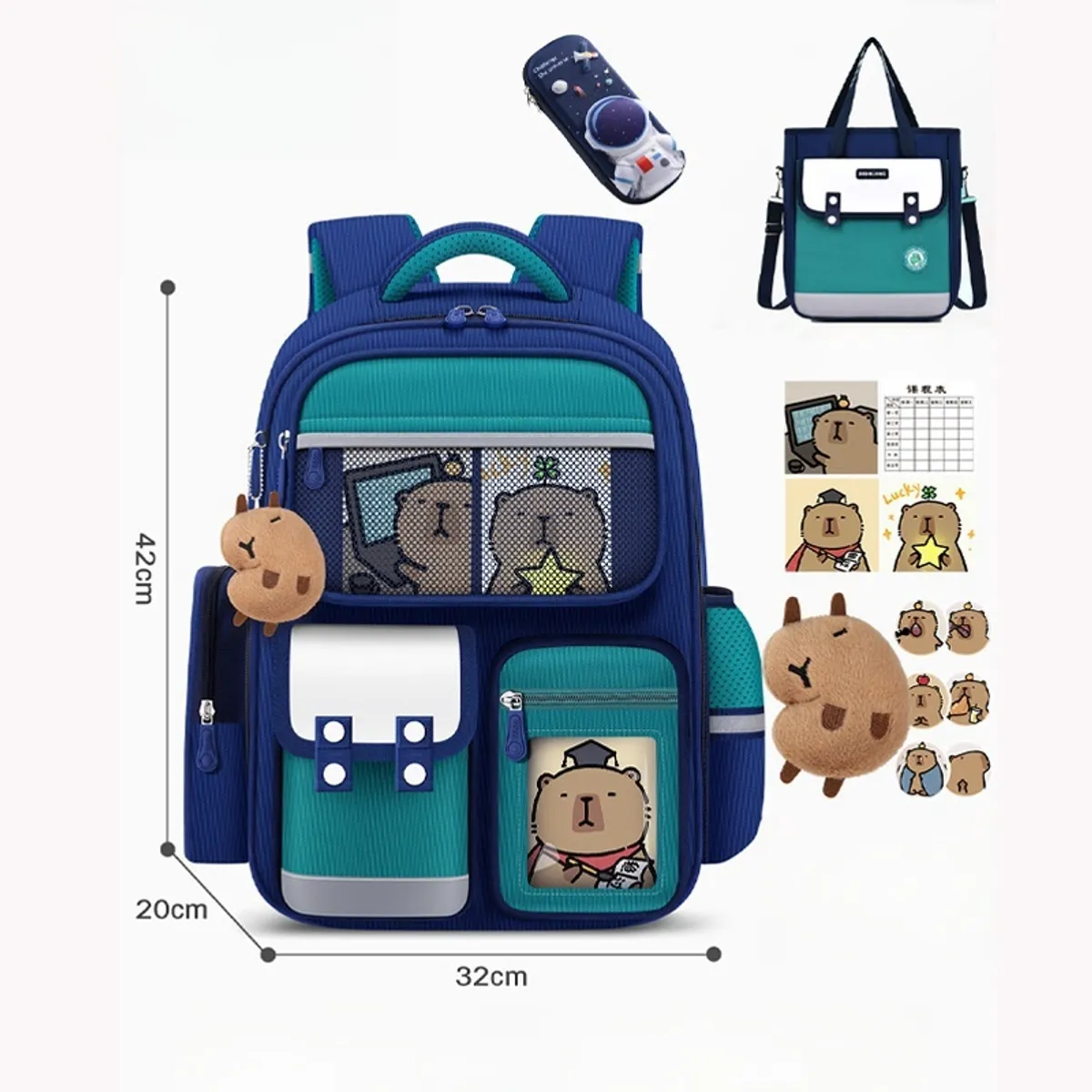 TIOZONEY - 3pcs Mochila escolar Capibara