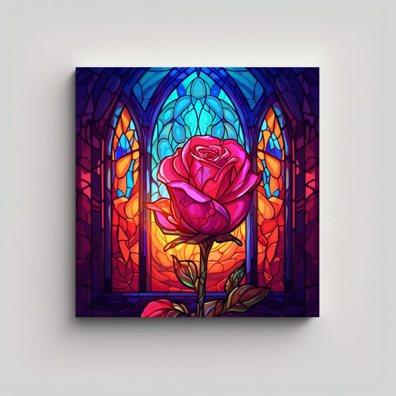 GENERICO - Cuadro De Rosa Colorida Con Sensibilidad 30x30 Cm
