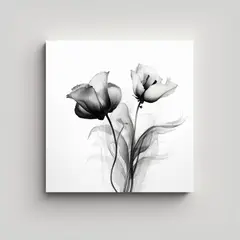 GENERICO - Arte En Tela Sublimada Abstracto Botánico En 80x80 Cm