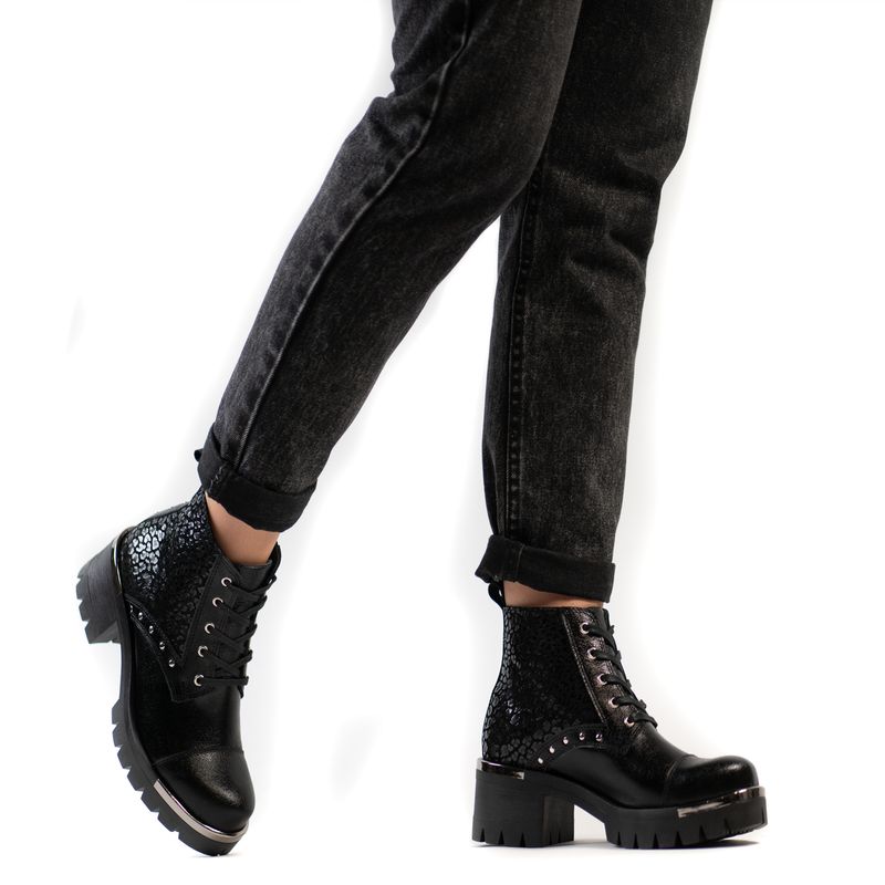 BURANO - Botines Plataforma Burano Matilda Negro Print