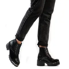 BURANO - Botines Plataforma Matilda Negro Print