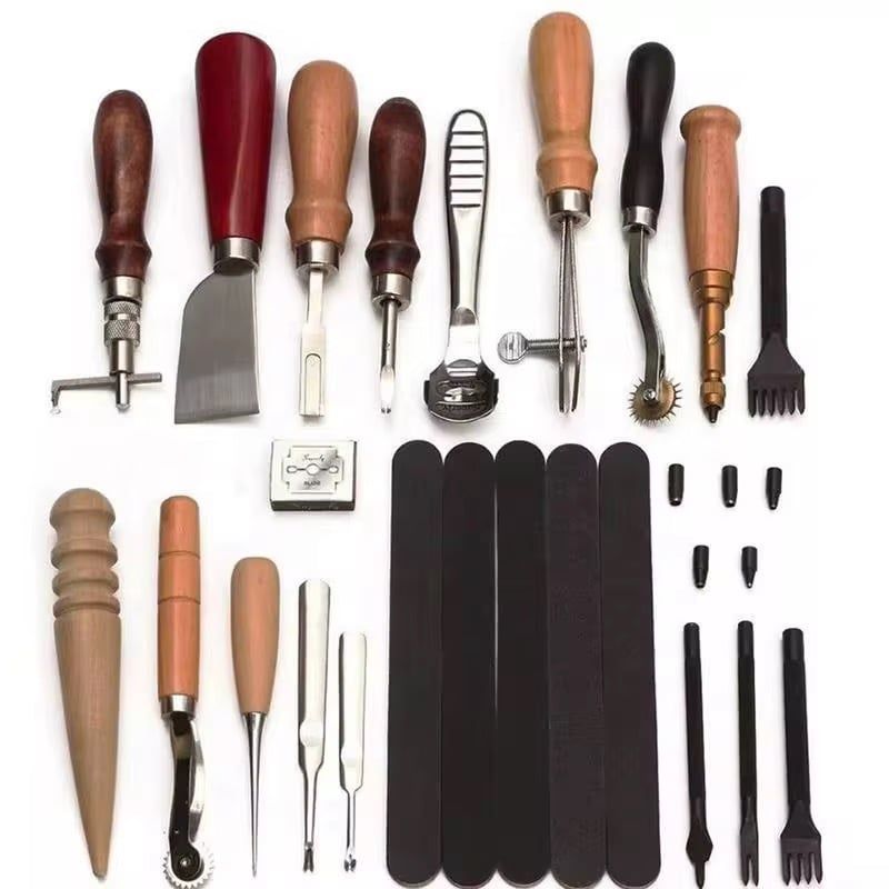 GENERICO - Herramientas Para Trabajo En Cuero Artesanía 18 pcs