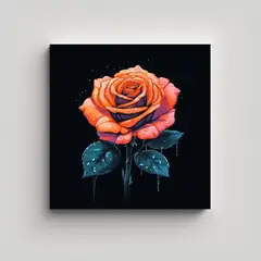 GENERICO - Cuadro Exclusivo Rosa De Verano Vectorizada En 40x40 Cm