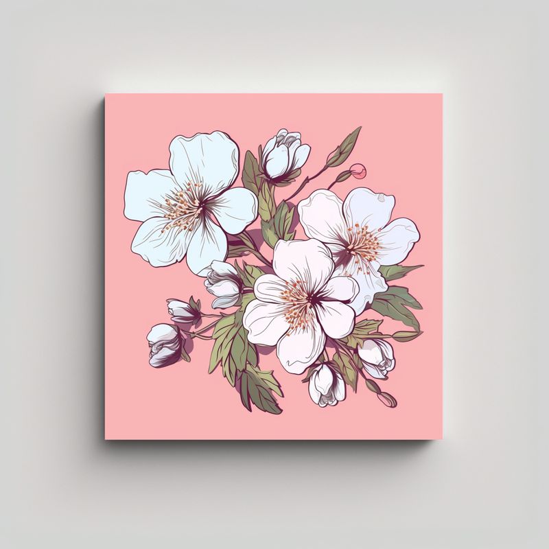 GENERICO - Figuras Vintage En Canva Con Detalles De Flores 40x40 Cm