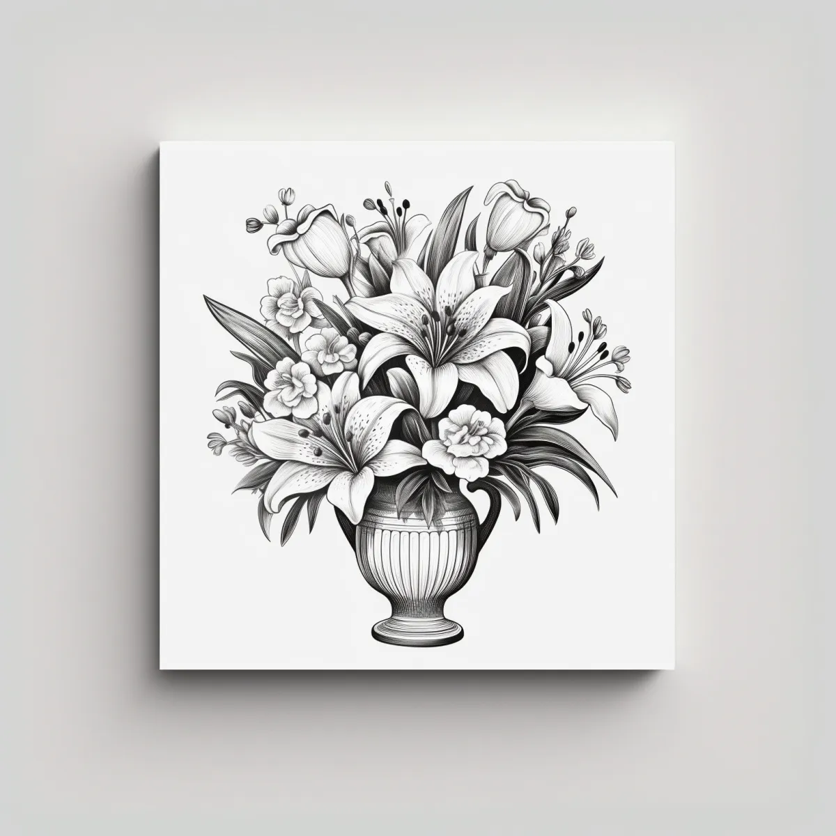 GENERICO - Arte Único Vector De Flor De Lirio En Jarrón 50x50 Cm