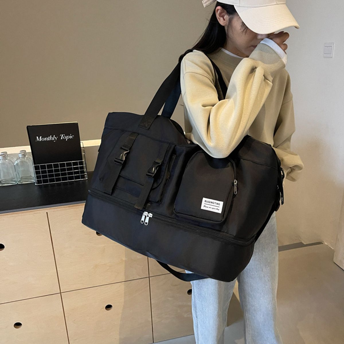 TIOZONEY - Bolso de lona de viaje bolso de deporte bolso