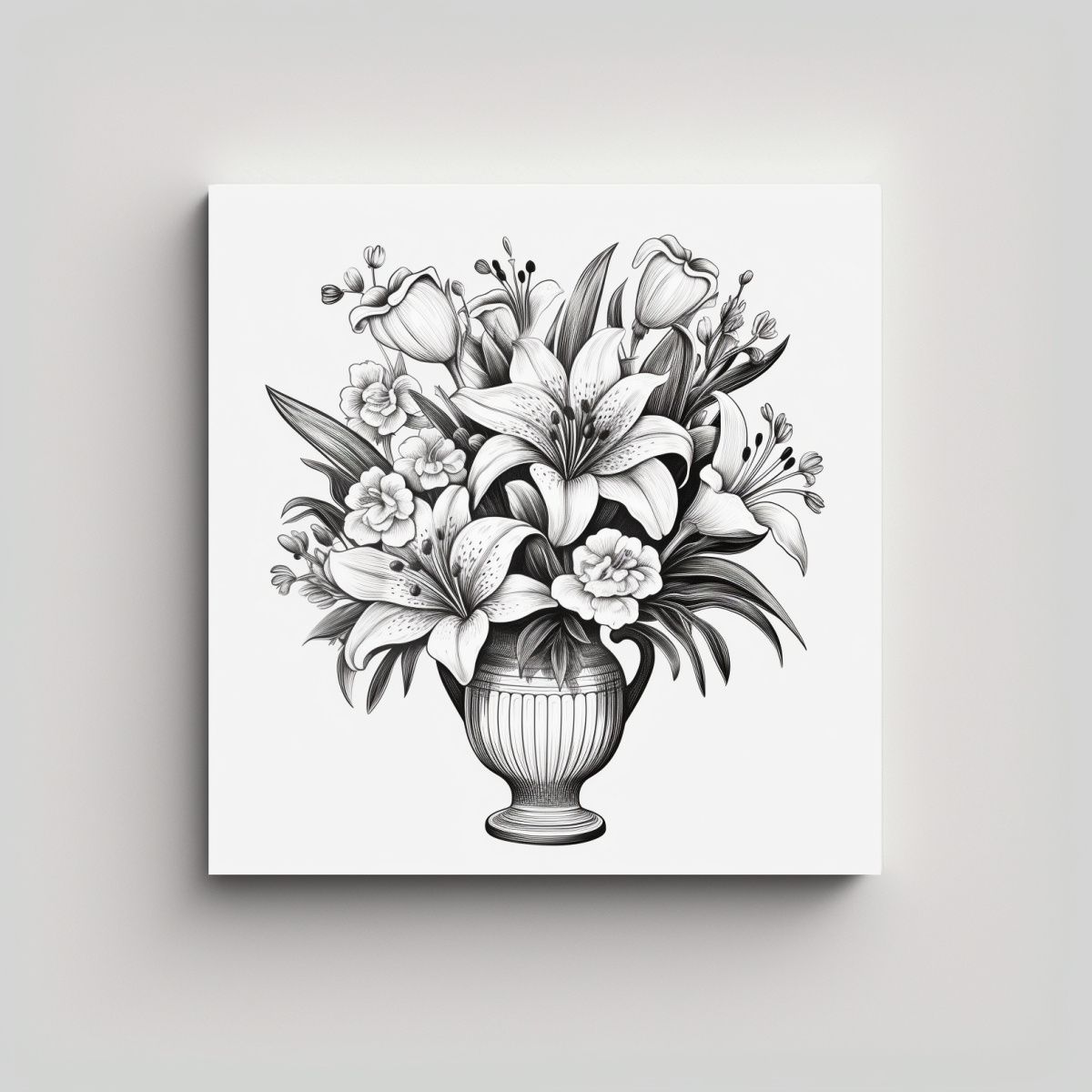 GENERICO - Arte Único Vector De Flor De Lirio En Jarrón 40x40 Cm