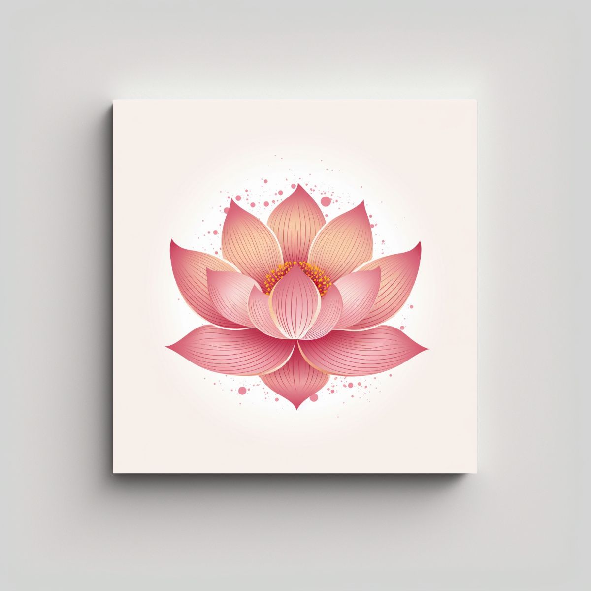 GENERICO - Cuadro De Flor De Loto Rosa Con Patrón Intenso: 30x30 Cm