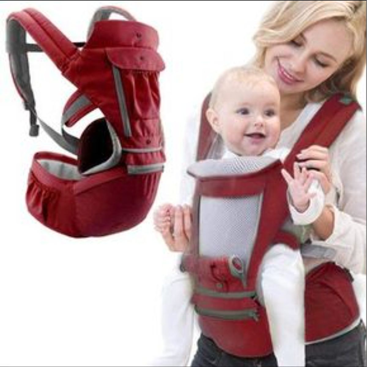 TIOZONEY - Mochila Cangurera Asiento Portabebé Ergonomica 0-36 Meses