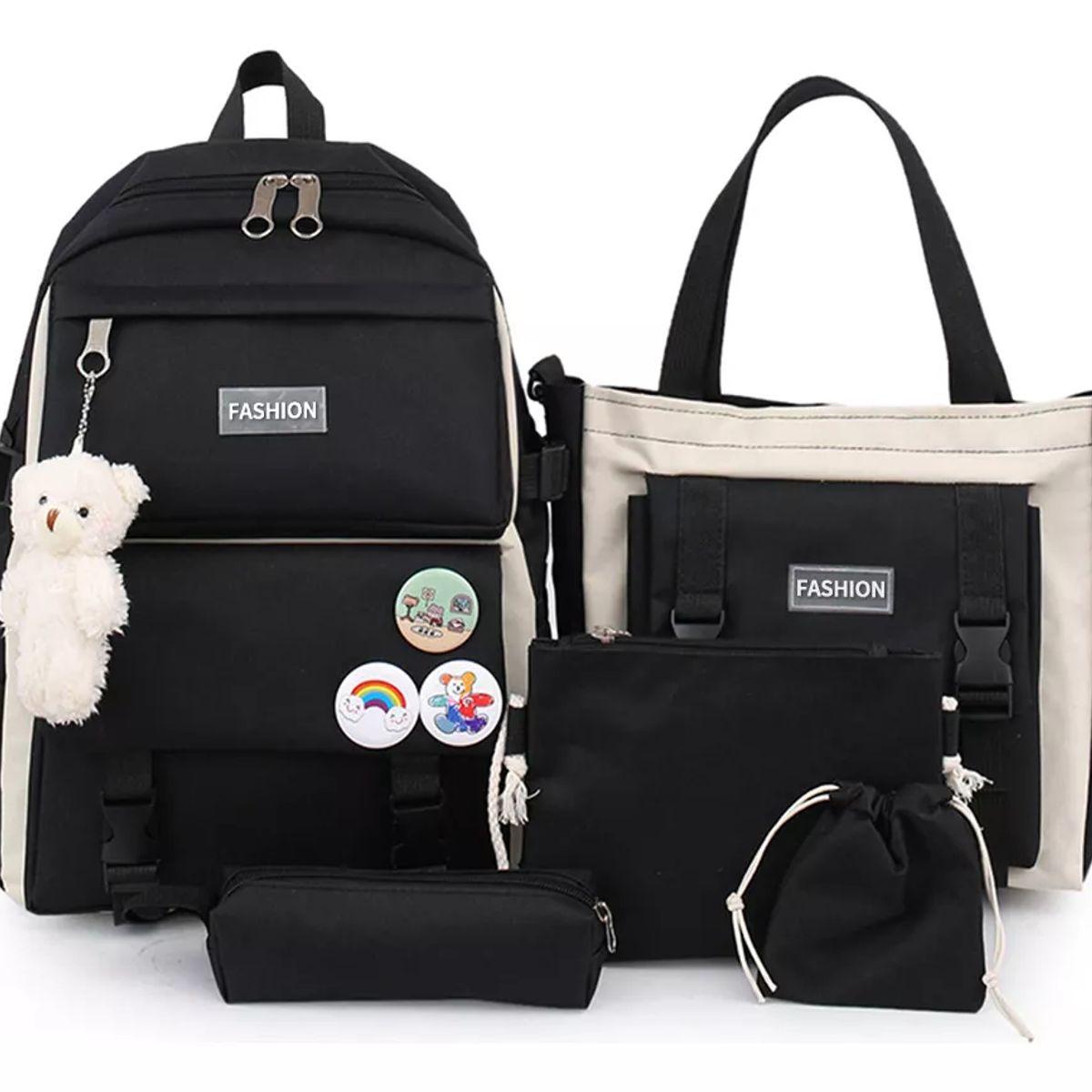 TIOZONEY - Mochila Escolar Kawaii Sophia Negra 30 L