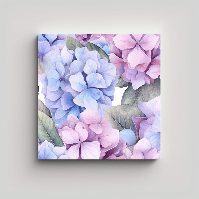 GENERICO - Composición De Arte Gráfico Con Hydrangea En 80x80 Cm