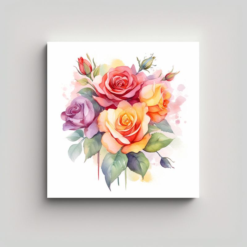 GENERICO - Arte De Pared Exquisito Equilibrio Y Bouquet De 70x70 Cm