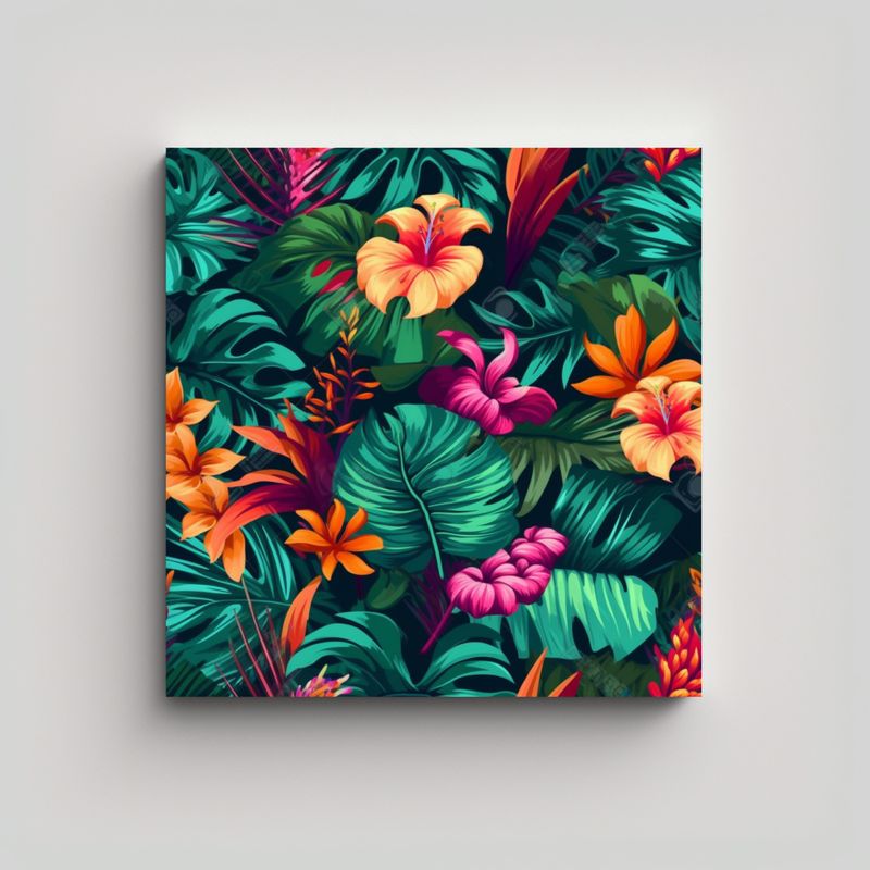 GENERICO - Cuadros Decorativos Tropical De Alta Calidad Con 70x70 Cm