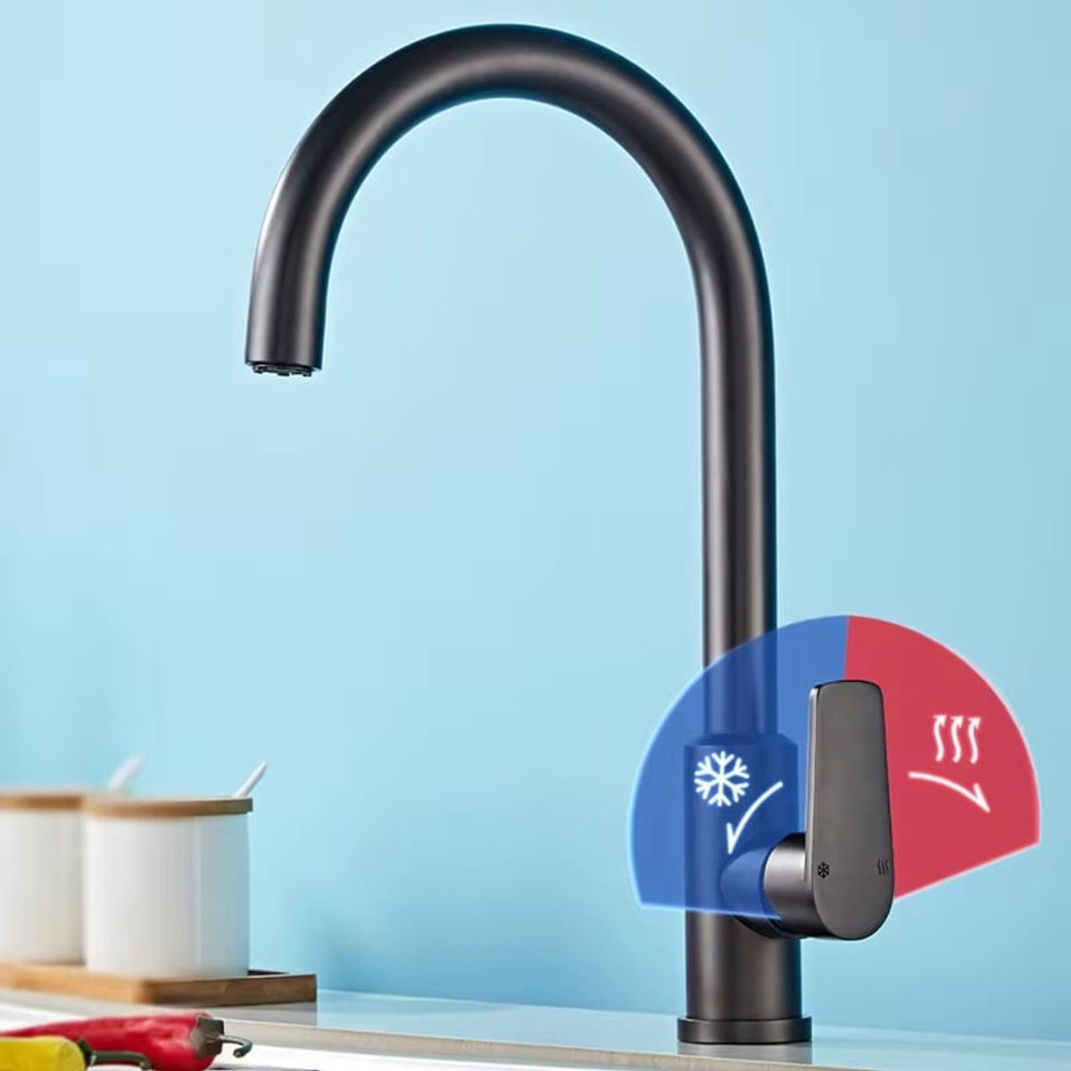 GENERICO - llave monomando acero inoxidale pack 2 grifos negro