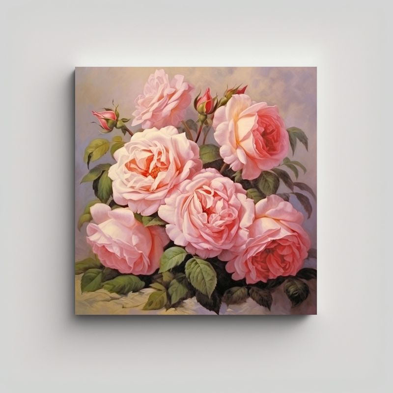 GENERICO - Mural De Arte Con Imagen De Rosas G - Decoración 80x80 Cm