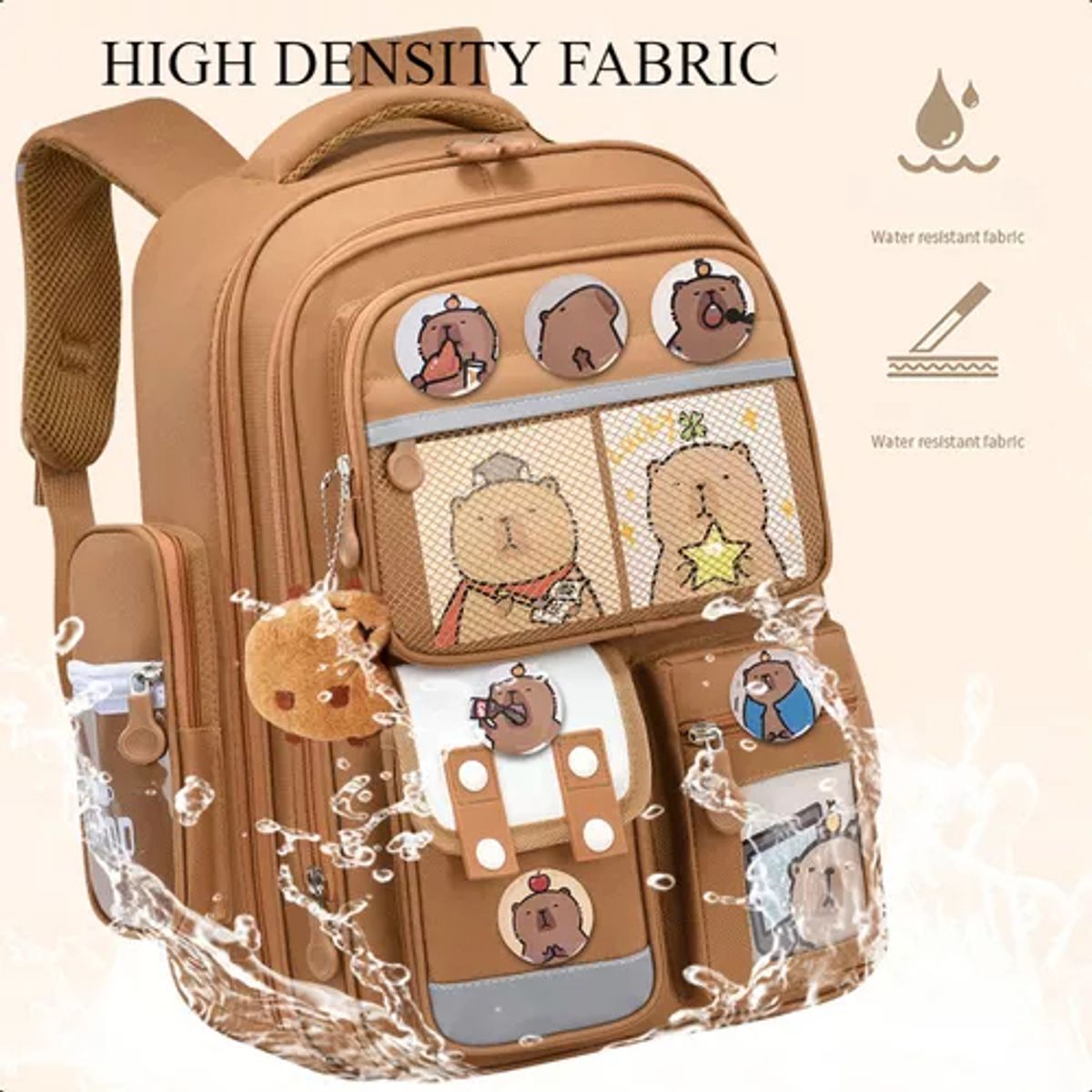 TIOZONEY - Mochila escolar Capibara