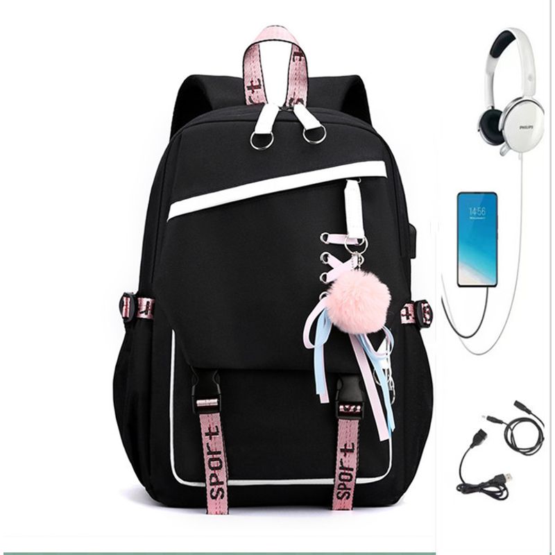 TIOZONEY - Mochila escolar con puerto de carga USB