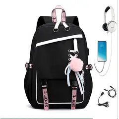 TIOZONEY - Mochila escolar con puerto de carga USB