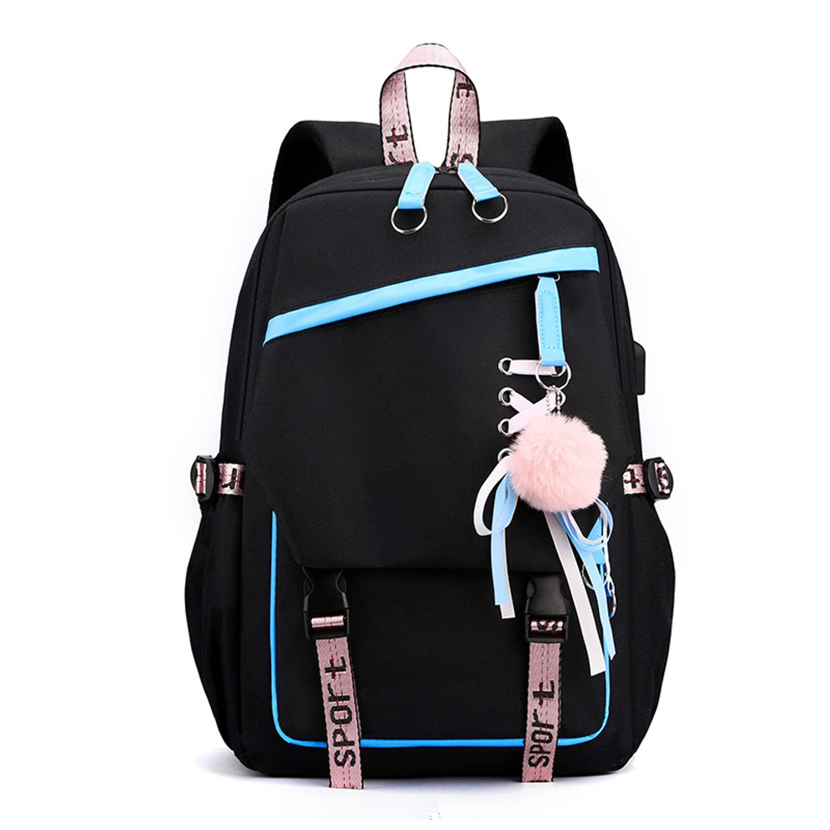 TIOZONEY - Mochila escolar con puerto de carga USB