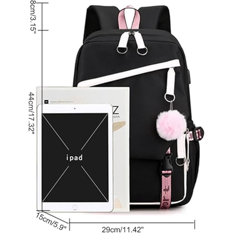 TIOZONEY - Mochila escolar con puerto de carga USB