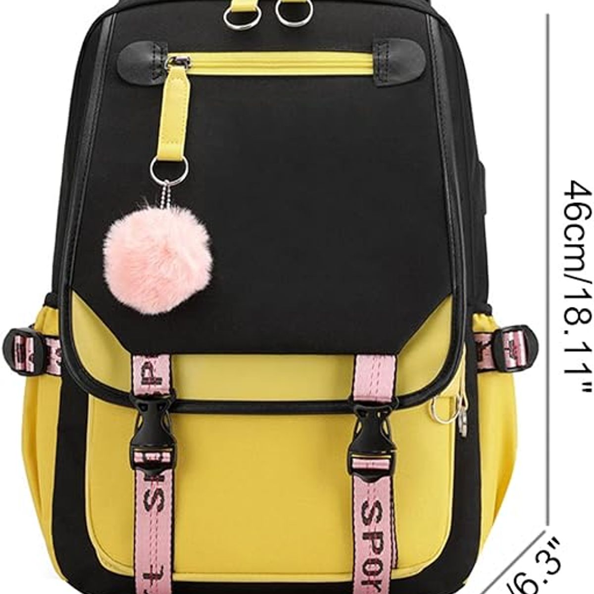 TIOZONEY - Mochila escolar con puerto de carga USB